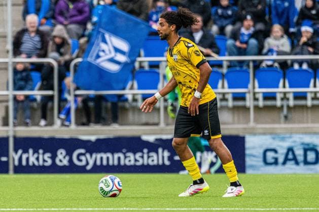Atert Bissen s Reda Eddarraj pictured in action during a game between Faroese Klaksvik and Luxembourg Atert Bissen, on Tuesday 07 July 2026, in Klaksvik, Faroe Islands, the first leg in the first qualifying round in the UEFA Champions League competition. EMILExWINDAL  x180671571x