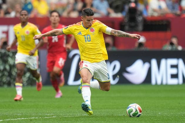 FIFA World Cup, WM, Weltmeisterschaft, Fussball 2026 - Round of 16 - Switzerland vs Colombia James Rodriguez of Colombia in action during the FIFA World Cup 2026 Round of 16 match Switzerland against Colombia, in Vancouver, Canada, 07 July 2026. VANCOUVER Canada  Copyright: xBOBxFRIDx