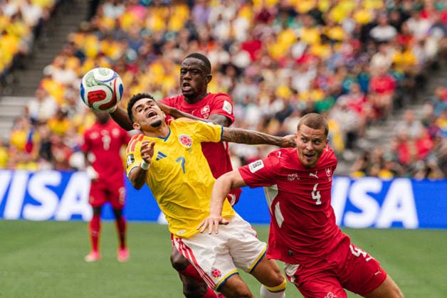 during the FIFA World Cup, WM, Weltmeisterschaft, Fussball Round of 16 game between Switzerland and Colombia at BC Place on July 7, 2026 in Vancouver, British Colombia, Canada  Copyright: xCurtisxWongx xSPPx Sportspressphoto_SPR186974