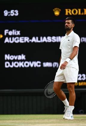 Novak Djokovic during his quarter-final match Wimbledon Tennis Championships, Day 9, The All England Lawn Tennis and Croquet Club, London, UK - 07 Jul 2026London The All England Lawn Tennis and United Kingdom  Copyright: xJamesxMarsh Shutterstockx 16978027fc
