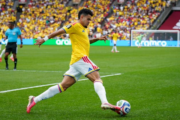 Kanada: Fußball FIFA World Cup, WM, Weltmeisterschaft, Fussball 2026, Achtelfinale - Schweiz vs Kolumbien - BC Place, Vancouver: Luis Diaz Luis Diaz (Kolumbien 7) *** Canada Soccer 2026 FIFA World Cup, Round of 16: Switzerland vs. Colombia at BC Place, Vancouver; Luis Diaz, Luis Diaz, Colombia 7 Copyright: xJOERANxSTEINSIEKx