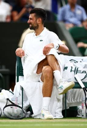 Novak Djokovic between games during his quarter-final match Wimbledon Tennis Championships, Day 9, The All England Lawn Tennis and Croquet Club, London, UK - 07 Jul 2026London The All England Lawn Tennis and United Kingdom  Copyright: xJamesxMarsh Shutterstockx 16978027fh