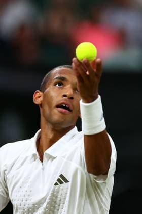 Felix Auger-Aliassime during his quarter-final match Wimbledon Tennis Championships, Day 9, The All England Lawn Tennis and Croquet Club, London, UK - 07 Jul 2026London The All England Lawn Tennis and United Kingdom  Copyright: xJamesxMarsh Shutterstockx 16978027fj