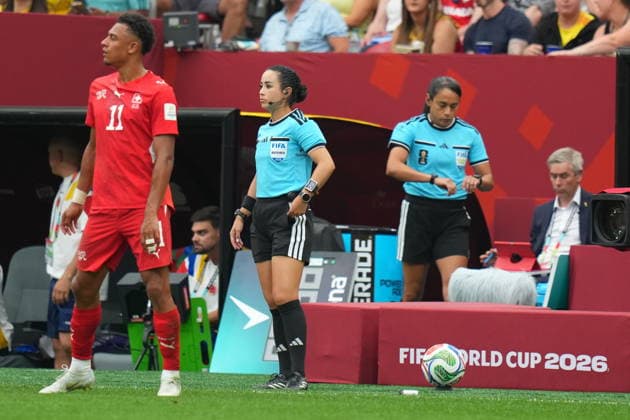 Switzerland v Colombia - FIFA World Cup, WM, Weltmeisterschaft, Fussball 2026 - Round of 16 VANCOUVER, CANADA - JULY 07: Katia Garcia assistant referee is seen during the 2026 FIFA World Cup Round of 16 match between Switzerland and Colombia at BC Place in Vancouver, British Columbia, Canada, on July 07, 2026. Ercin Erturk Anadolu British Columbia Canada. Editorial use only. Please get in touch for any other usage.  Copyright: x2026xAnadoluxErcinxErturkx