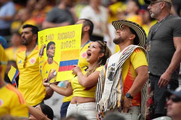 Colombia v Switzerland Round of 16 - FIFA Worl Cup 2026 A Colombian female fan supports her national team, Nationalteam during the FIFA World Cup, WM, Weltmeisterschaft, Fussball 2026 Round of 16 match between Colombia and Switzerland at BC Place Stadium. on July 7, 2026, in Vancouver, Canada. (Photo by Leonardo Ramirez Eyepix Group) Copyright: xLeonardoxRamirez xEyepixxGroupx LR07072026-06629