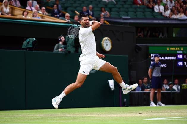 Novak Djokovic during his quarter-final match Wimbledon Tennis Championships, Day 9, The All England Lawn Tennis and Croquet Club, London, UK - 07 Jul 2026London The All England Lawn Tennis and United Kingdom  Copyright: xJamesxMarsh Shutterstockx 16978027fv