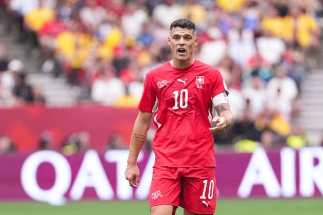 Granit Xhaka of Switzerland reacts during a FIFA Men’s World Cup 2026 round of 16 football match between Switzerland and Colombia at BC Place Vancouver, in Vancouver on July 07th 2026 (Photo by Alexandra Fechete SPP)  Copyright: xAlexandraxFechete SPPx Sportspressphoto_SPR187079