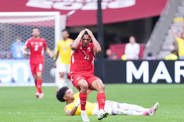 Dan Ndoye of Switzerland gestures during a FIFA Men’s World Cup 2026 round of 16 football match between Switzerland and Colombia at BC Place Vancouver, in Vancouver on July 07th 2026 (Photo by Alexandra Fechete SPP)  Copyright: xAlexandraxFechete SPPx Sportspressphoto_SPR187081