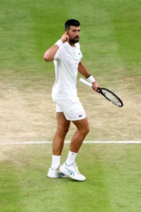 Novak Djokovic reacts during his quarter-final match Wimbledon Tennis Championships, Day 9, The All England Lawn Tennis and Croquet Club, London, UK - 07 Jul 2026London The All England Lawn Tennis and United Kingdom  Copyright: xKieranxMcManus Shutterstockx 16978030gn