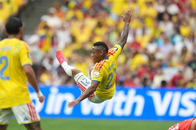 FIFA World Cup, WM, Weltmeisterschaft, Fussball 2026 - Round of 16 - Switzerland vs Colombia Jaminton Campaz of Colombia in action during the FIFA World Cup 2026 Round of 16 match Switzerland against Colombia, in Vancouver, Canada, 07 July 2026. VANCOUVER Canada  Copyright: xBOBxFRIDx