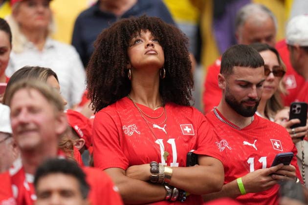 FIFA World Cup, WM, Weltmeisterschaft, Fussball 2026 - Round of 16 - Switzerland vs Colombia A supporter of Switzerland looks on during the FIFA World Cup 2026 Round of 16 match Switzerland against Colombia, in Vancouver, Canada, 07 July 2026. VANCOUVER Canada  Copyright: xBOBxFRIDx