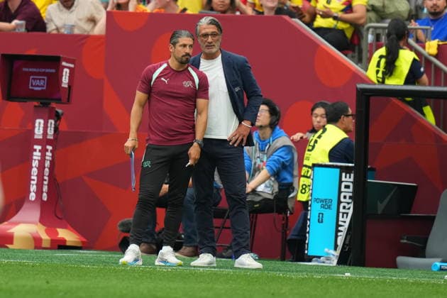 Switzerland v Colombia - FIFA World Cup, WM, Weltmeisterschaft, Fussball 2026 - Round of 16 VANCOUVER, CANADA - JULY 07: Murat Yakin head coach of Switzerland looks on during the 2026 FIFA World Cup Round of 16 match between Switzerland and Colombia at BC Place in Vancouver, British Columbia, Canada, on July 07, 2026. Ercin Erturk Anadolu British Columbia Canada. Editorial use only. Please get in touch for any other usage.  Copyright: x2026xAnadoluxErcinxErturkx