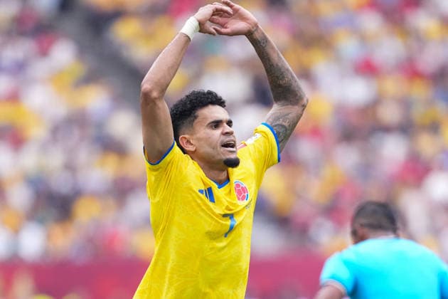 Luis Diaz of Colombia reacts during a FIFA Men’s World Cup 2026 round of 16 football match between Switzerland and Colombia at BC Place Vancouver, in Vancouver on July 07th 2026 (Photo by Alexandra Fechete SPP)  Copyright: xAlexandraxFechete SPPx Sportspressphoto_SPR187116