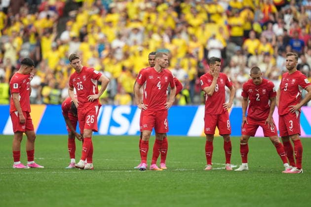 FIFA World Cup, WM, Weltmeisterschaft, Fussball 2026 - Round of 16 - Switzerland vs Colombia Players of Switzerland gather as they wait for the penalty shoot-out of the FIFA World Cup 2026 Round of 16 match Switzerland against Colombia, in Vancouver, Canada, 07 July 2026. VANCOUVER Canada  Copyright: xBOBxFRIDx