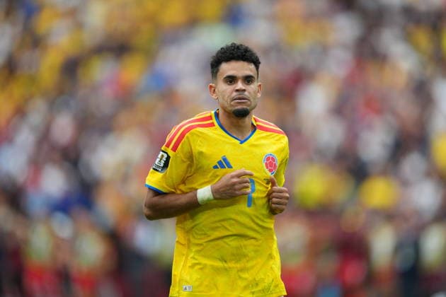 Switzerland v Colombia - FIFA World Cup, WM, Weltmeisterschaft, Fussball 2026 - Round of 16 VANCOUVER, CANADA - JULY 07: Luis Diaz (7) of Colombia is seen at the penalty shoot-out during the 2026 FIFA World Cup Round of 16 match between Switzerland and Colombia at BC Place in Vancouver, British Columbia, Canada, on July 07, 2026. Ercin Erturk Anadolu British Columbia Canada. Editorial use only. Please get in touch for any other usage.  Copyright: x2026xAnadoluxErcinxErturkx