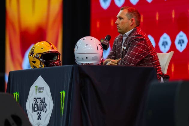 July 7, 2026, Frisco, Texas, USA: FRISCO, TX : Arizona State head football coach KENNY DILINGHAM addresses the media during the 2026 Monster Energy Big 12 Media Days at the Ford Center in Frisco on Tuesday. Frisco USA - ZUMAm257 20260707_zsp_m257_036 Copyright: xBrianxMcLeanx