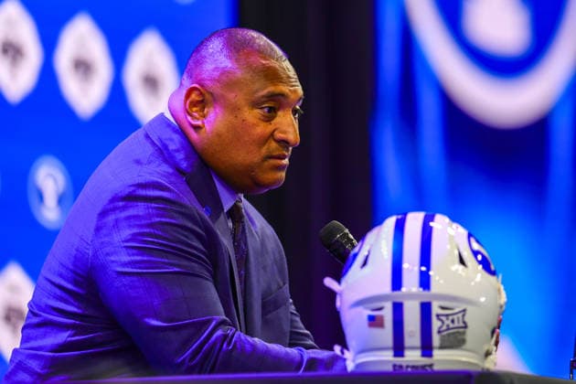 July 7, 2026, Frisco, Texas, USA: FRISCO, TX : BYU head football coach KALANI SITAKE addresses the media during the 2026 Monster Energy Big 12 Football Media Days at the Ford Center in Frisco on Tuesday. 2026 Big 12 Media Day  - ZUMAm257 20260707_zsp_m257_038 Copyright: xBrianxMcLeanx