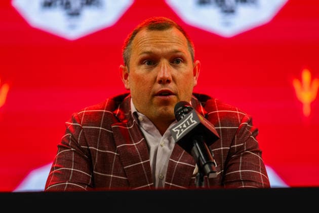July 7, 2026, Frisco, Texas, USA: FRISCO, TX : Arizona State head football coach KENNY DILINGHAM addresses the media during the 2026 Monster Energy Big 12 Media Days at the Ford Center in Frisco on Tuesday. Frisco USA - ZUMAm257 20260707_zsp_m257_044 Copyright: xBrianxMcLeanx