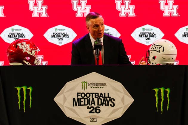 July 7, 2026, Frisco, Texas, USA: FRISCO, TX : University of Houston head football coach WILLIE FRITZ addresses the media during the 2026 Monster Energy Big 12 Media Days at the Ford Center in Frisco on Tuesday. Frisco USA - ZUMAm257 20260707_zsp_m257_055 Copyright: xBrianxMcLeanx