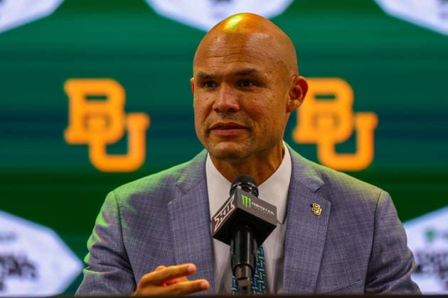 July 7, 2026, Frisco, Texas, USA: FRISCO, TX : Baylor head football coach DAVE ARANDA addresses the media during the 2026 Monster Energy Big 12 Media Days at the Ford Center in Frisco on Tuesday. Frisco USA - ZUMAm257 20260707_zsp_m257_056 Copyright: xBrianxMcLeanx