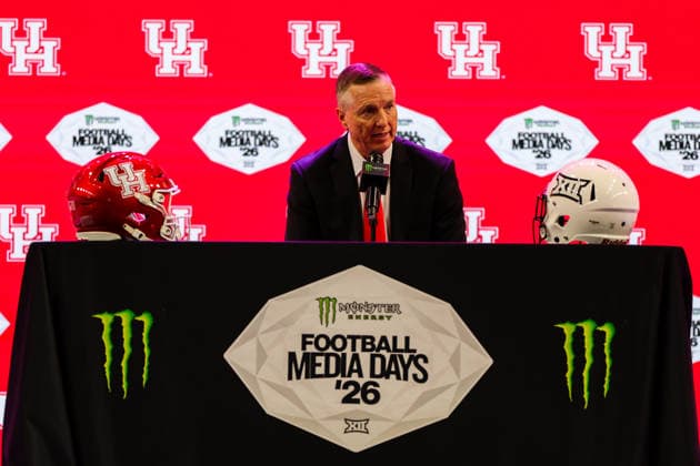 July 7, 2026, Frisco, Texas, USA: FRISCO, TX : University of Houston head football coach WILLIE FRITZ addresses the media during the 2026 Monster Energy Big 12 Media Days at the Ford Center in Frisco on Tuesday. 2026 Big 12 Media Days  - ZUMAm257 20260707_zsp_m257_061 Copyright: xBrianxMcLeanx
