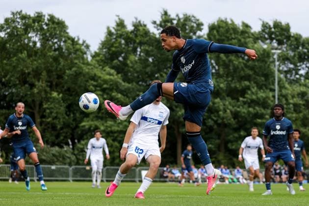 HAAKSBERGEN , 07-07-2026 , Ontmoetingspark De Greune , season 2026 2027 , Dutch pre-season football , friendly match between FC Utrecht and Apollon FC , picture shows FC Utrecht player Adrian Blake Utrecht - Apollon  x204917465x Copyright: