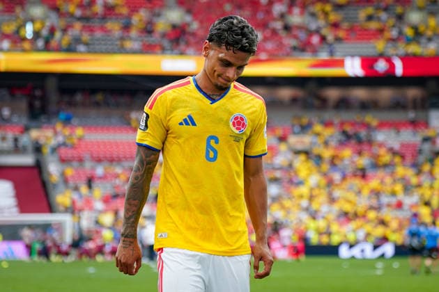 Kanada: Fußball FIFA World Cup, WM, Weltmeisterschaft, Fussball 2026, Achtelfinale - Schweiz vs Kolumbien - BC Place, Vancouver: Richard Rios Richard Rios (Kolumbien 6) *** Canada Soccer 2026 FIFA World Cup, Round of 16: Switzerland vs. Colombia at BC Place, Vancouver; Richard Rios, Richard Rios, Colombia 6 Copyright: xJOERANxSTEINSIEKx