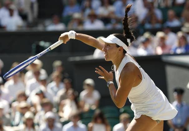 Tennis: Wimbledon championships Jessica Pegula of the United States plays against her compatriot Coco Gauff in the women s singles quarterfinals at the Wimbledon tennis tournament in London on July 7, 2026.  A14AA0005622080P