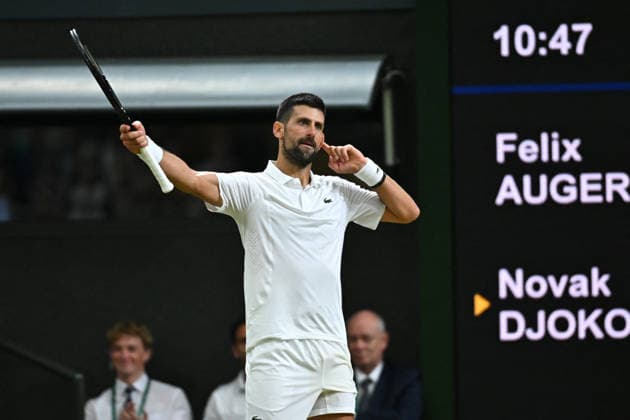 2026 Wimbledon - Novak Djokovic Novak Djokovic (SRB) during his quarter final round match at the 2026 Wimbledon Championships at the AELTC in London, UK on July 7, 2026. Photo by Corinne Dubreuil ABACAPRESS.COM London  Copyright: xDubreuilxCorinne ABACAx