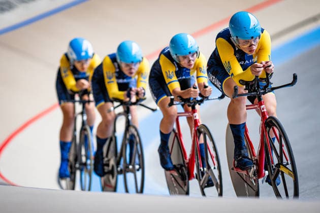 Ukraine: UEC Track cycling, Rad, Radsport, Bahnrad, Bahn European Championships U19 U23 Cottbus 2026 FURNYK Anastasiia - KRYVOSHEIA Anastasiia - POTOMKO Karyna - POZDNIAKOVA Hanna ( UKR ) Ukraine Querformat - quer - horizontal - Landscape - Event Veranstaltung: UEC Track Cycling European Championships 2026 U19 U23 - Category Kategorie: Cycling - Track Cycling European Championships - Location Ort: Europe - Germany - Brandenburg - Cottbus - Lausitz Velodrom - Discipline: Team Pursuit - Category: Elite Women - U19 - Distance: 4000 m - Date Datum: 07.07.2026 Tuesday Day 1 - *** Ukraine UEC Track Cycling European Championships U19 U23 Cottbus 2026 FURNYK Anastasiia KRYVOSHEIA Anastasiia POTOMKO Karyna POZDNIAKOVA Hanna UKR Ukraine Landscape Event UEC Track Cycling European Championships 2026 U19 U23 Category: Cycling Track Cycling European Championships Location: Europe, Germany, Brandenburg, Cottbus, Lausitz Velodrom Discipline: Team Pursuit Category: Elite Women U19 Distance: 4000 m Date: July 7, 2026 (Tuesday) Day 1