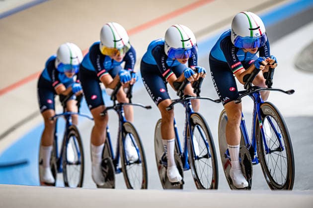 Italy: UEC Track cycling, Rad, Radsport, Bahnrad, Bahn European Championships U19 U23 Cottbus 2026 ACUTI Maria - BALLAN Azzurra - BIANCHI Elisa - ROSSIGNOLI Matilde ( ITA ) Italy Querformat - quer - horizontal - Landscape - Event Veranstaltung: UEC Track Cycling European Championships 2026 U19 U23 - Category Kategorie: Cycling - Track Cycling European Championships - Location Ort: Europe - Germany - Brandenburg - Cottbus - Lausitz Velodrom - Discipline: Team Pursuit - Category: Elite Women - U19 - Distance: 4000 m - Date Datum: 07.07.2026 Tuesday Day 1 - *** Italy UEC Track Cycling European Championships U19 U23 Cottbus 2026 ACUTI Maria BALLAN Azzurra BIANCHI Elisa ROSSIGNOLI Matilde ITA Italy Landscape Event UEC Track Cycling European Championships 2026 U19 U23 Category CCycling Track Cycling European Championships Location Europe Germany Brandenburg Cottbus Lausitz Velodrom Discipline Team Pursuit Category Elite Women U19 Distance 4000 m Date 07 07 2026 Tuesday Day 1