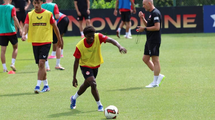 07.07.2026, xrekx, Fussball 2.Bundesliga, 1.FC Kaiserslautern - Training v.l. Ibrahim Kanate (1.FC Kaiserslautern) (DFL DFB REGULATIONS PROHIBIT ANY USE OF PHOTOGRAPHS as IMAGE SEQUENCES and or QUASI-VIDEO) Kaiserslautern *** July 7, 2026, xrekx, Soccer 2. Bundesliga, 1 FC Kaiserslautern Training: Ibrahim Kanate, 1 FC Kaiserslautern. DFL and DFB regulations prohibit any use of photographs as image sequences and or quasi-video. Kaiserslautern