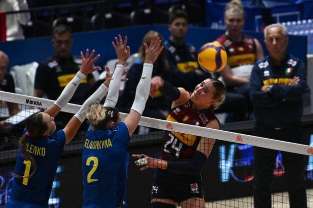 RECORD DATE NOT STATED HONG KONG-SPORTS Volleyball Nations League Hong Kong Ekaterina Antropova (No.24) from team Italy during the match between Italy and Ukraine Volleyball Nations League Hong Kong 2026 in Hong Kong, July 8, 2026.NEXPHER Kobe Li Hong Kong