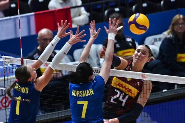 RECORD DATE NOT STATED HONG KONG-SPORTS Volleyball Nations League Hong Kong Ekaterina Antropova (No.24) from team Italy during the match between Italy and Ukraine Volleyball Nations League Hong Kong 2026 in Hong Kong, July 8, 2026.NEXPHER Kobe Li Hong Kong