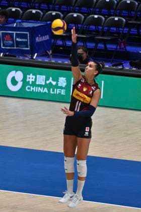 RECORD DATE NOT STATED HONG KONG-SPORTS Volleyball Nations League Hong Kong Anna Danesi (No.11) from team Italy during the match between Italy and Ukraine Volleyball Nations League Hong Kong 2026 in Hong Kong, July 8, 2026.NEXPHER Kobe Li Hong Kong