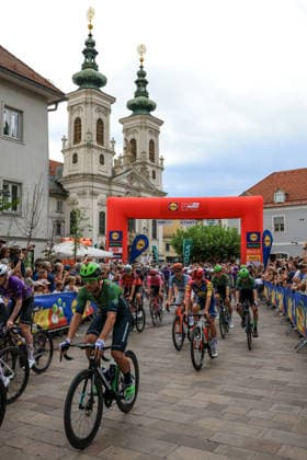 CYCLING - Oesterreich Rundfahrt 2026 GRAZ,AUSTRIA,08.JUL.26 - CYCLING - Tour of Austria, stage 1, Graz - Gamlitz. Image shows the start.  GEPAxpictures xMarioxBuehner-Weinrauch