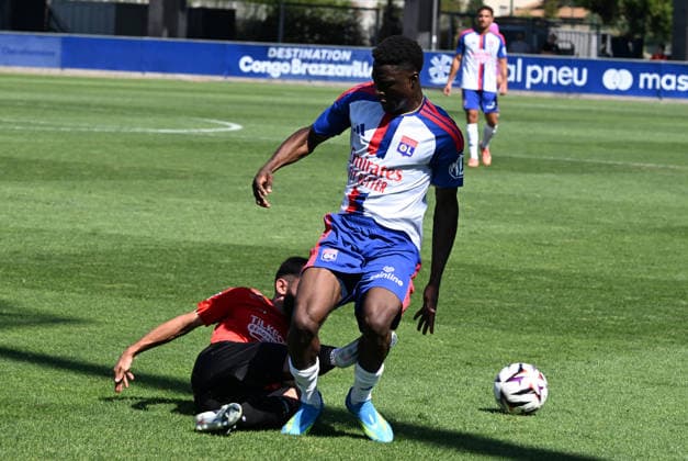 Football : Olympique Lyonnais and Macon 71 - Friendly football match - 08 07 2026 OUEDRAOGO Mohamed of Lyon during the Friendly football match between Olympique Lyonnais and Macon 71 at GOLTC Decines Charpieu Lyon on July 08 2026 , France LYONFrance  Copyright: xMouradxAllilix