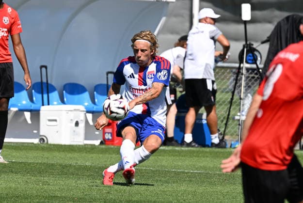 Football : Olympique Lyonnais and Macon 71 - Friendly football match - 08 07 2026 BIDSTRUP Mads of Lyon during the Friendly football match between Olympique Lyonnais and Macon 71 at GOLTC Decines Charpieu Lyon on July 08 2026 , France LYONFrance  Copyright: xMouradxAllilix