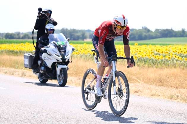 Tour de France 2026 Stage 5 PAU, FRANCE - JULY 08 : Veistroffer Baptiste (FRA) of Lotto - Intermarche during stage 5 of the 113rd edition of Tour de France an UCI World Tour 2.UWT cycling road race stage for Men Elite of 158 km with start in Lannemezan and finish in Pau on July 8, 2026 in Pau, France, 08 07 2026 Pau France  Copyright: xTomasxSiskx