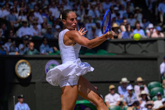 Day Ten: The Championships - Wimbledon 2026 LONDON, ENGLAND JULY 08 - Marta Kostyuk of Ukraine during Ladies Quarter Finals against Jasmine Paolini of Italy at The Wimbledon Lawn Tennis Championship at Wimbledon on July 08, 2026 in London, England. (Photo by Keeran Marquis)  Copyright: xKeeranxMarquis Fotoarena SPPx Sportspressphoto_SPR187610