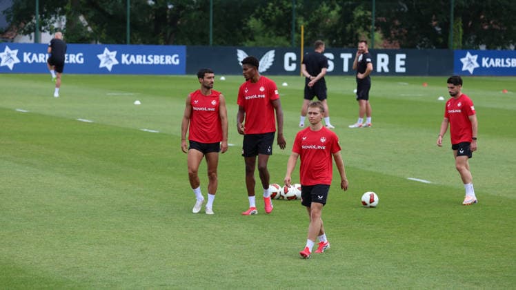 08.07.2026, xrekx, Fussball 2.Bundesliga, 1.FC Kaiserslautern - Training v.l. Mahir Emreli (1.FC Kaiserslautern) Kelven Frees (1.FC Kaiserslautern) Naatan Skyttä Skyttae (1.FC Kaiserslautern) Semih Sahin (1.FC Kaiserslautern) (DFL DFB REGULATIONS PROHIBIT ANY USE OF PHOTOGRAPHS as IMAGE SEQUENCES and or QUASI-VIDEO) Kaiserslautern *** July 8, 2026, xrekx, Soccer 2. Bundesliga, 1 FC Kaiserslautern Training: Mahir Emreli, 1 FC Kaiserslautern Kelven Frees, 1 FC Kaiserslautern Naatan Skyttä Skyttae, 1 FC Kaiserslautern Semih Sahin, 1 FC Kaiserslautern DFL DFB REGULATIONS PROHIBIT ANY USE OF PHOTOGRAPHS as IMAGE SEQUENCES and or QUASI-VIDEO Kaiserslautern