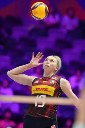Volleyball Nations League Hong Kong 2026 - Day 1 Sarah Luisa Fahr (No.19) from team Italy during the match between Italy and Ukraine Volleyball Nations League Hong Kong 2026 on July 8, 2026 in Hong Kong. (Photo by Ellan Mad Nexpher Images) Hong Kong