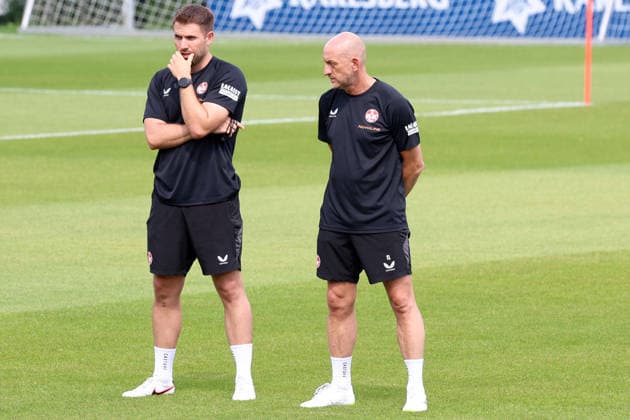 08.07.2026, xrekx, Fussball 2.Bundesliga, 1.FC Kaiserslautern - Training v.l. Max Lieberknecht Co-Trainer (1.FC Kaiserslautern) Torsten Lieberknecht Trainer (1.FC Kaiserslautern) (DFL DFB REGULATIONS PROHIBIT ANY USE OF PHOTOGRAPHS as IMAGE SEQUENCES and or QUASI-VIDEO) Kaiserslautern *** July 8, 2026, xrekx, Soccer 2. Bundesliga, 1 FC Kaiserslautern Training: Max Lieberknecht, Assistant Coach of 1 FC Kaiserslautern; Torsten Lieberknecht, Head Coach of 1 FC Kaiserslautern. DFL and DFB regulations prohibit any use of photographs as image sequences and or quasi-video. Kaiserslautern
