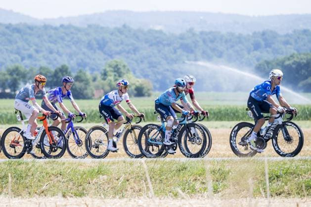 Belgian Remco Evenepoel of Red Bull-BORA-hansgrohe pictured in action during stage 5 of the 2026 Tour de France cycling race, a stage of 158km from Lannemezan to Pau, on Wednesday 8 July 2026. The 113th edition of the Tour de France starts on Saturday 4 July in Barcelona, Spain, and will finish in Paris, France on the 26th of July. JASPERxJACOBS  x180723118x