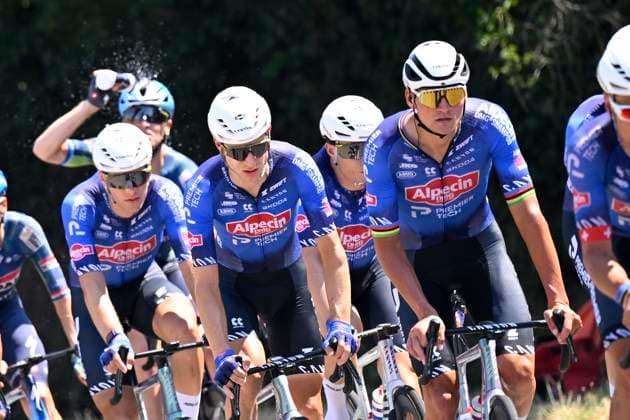 Tour de France 2026 Stage 5 PAU, FRANCE - JULY 08 : Van Der Poel Mathieu (NED) of Alpecin - Premier Tech during stage 5 of the 113rd edition of Tour de France an UCI World Tour 2.UWT cycling road race stage for Men Elite of 158 km with start in Lannemezan and finish in Pau on July 8, 2026 in Pau, France, 08 07 2026 ( Motordriver Kurt Vandenborre - Pau France  Copyright: xTomasxSiskx