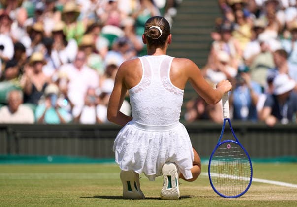 2026 Wimbledon, July 08, Quarterfinal LONDON, - JULY 8: Marta Kostyuk of Ukraine celebrates match point against Jasmine Paolini of Italy during the 2026 Wimbledon, July 08, Quarterfinal at The all England club, Wimbledon on July 8, 2026 in London, GBR. London The all England club, Wimbledon GBR Copyright: xPeterxvanxdenxBerg ISIxPhotosx 9471