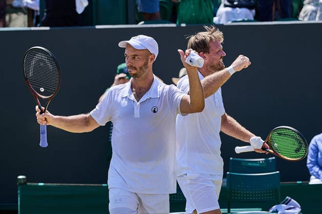 July 8, 2026, London, London, Great Britain: Tim Puetz of Germany, Kevin Krawietz of Germany celebrates the win of the match during The Championships Wimbledon , 8.7.2026 in London (All England Lawn Tennis and Croquet Club), Great Britain Tennis 2026: Grand Slam: The Championships Wimbledon: 10th Day: Quarterfinal: KRAWIETZ PUETZ 7:5 7:6 DOUMBIA REBOUL  - ZUMAs343 20260708_zsp_s343_073 Copyright: xMathiasxSchulzx