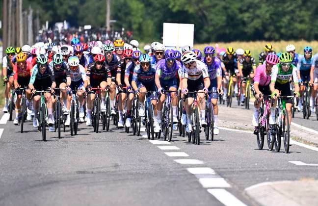 Tour de France 2026 Stage 5 PAU, FRANCE - JULY 08 : illustration picture peloton during stage 5 of the 113rd edition of Tour de France an UCI World Tour 2.UWT cycling road race stage for Men Elite of 158 km with start in Lannemezan and finish in Pau on July 8, 2026 in Pau, France, 08 07 2026 ( Motordriver Kurt Vandenborre - Pau France  Copyright: xTomasxSiskx