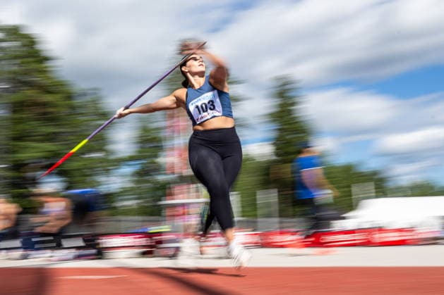 260708 Freya Jones Great Britain tävlar i damernas spjut under friidrottstävlingen Folksam Grand Prix den 8 juli 2026 i Karlstad. *** July 8, 2026: Freya Jones of Great Britain competes in the women s javelin throw at the Folksam Grand Prix track and field meet in Karlstad  Copyright: FREDRIKxKARLSSON BB260708FK003