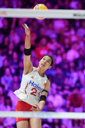 Volleyball Nations League Hong Kong 2026 - Day 1 Zhuang Yushan (No.2) from team China during the match between Canada and China at Volleyball Nations League Hong Kong 2026 on July 8, 2026 in Hong Kong. (Photo by Ellan Mad Nexpher Images) Hong Kong